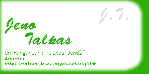 jeno talpas business card